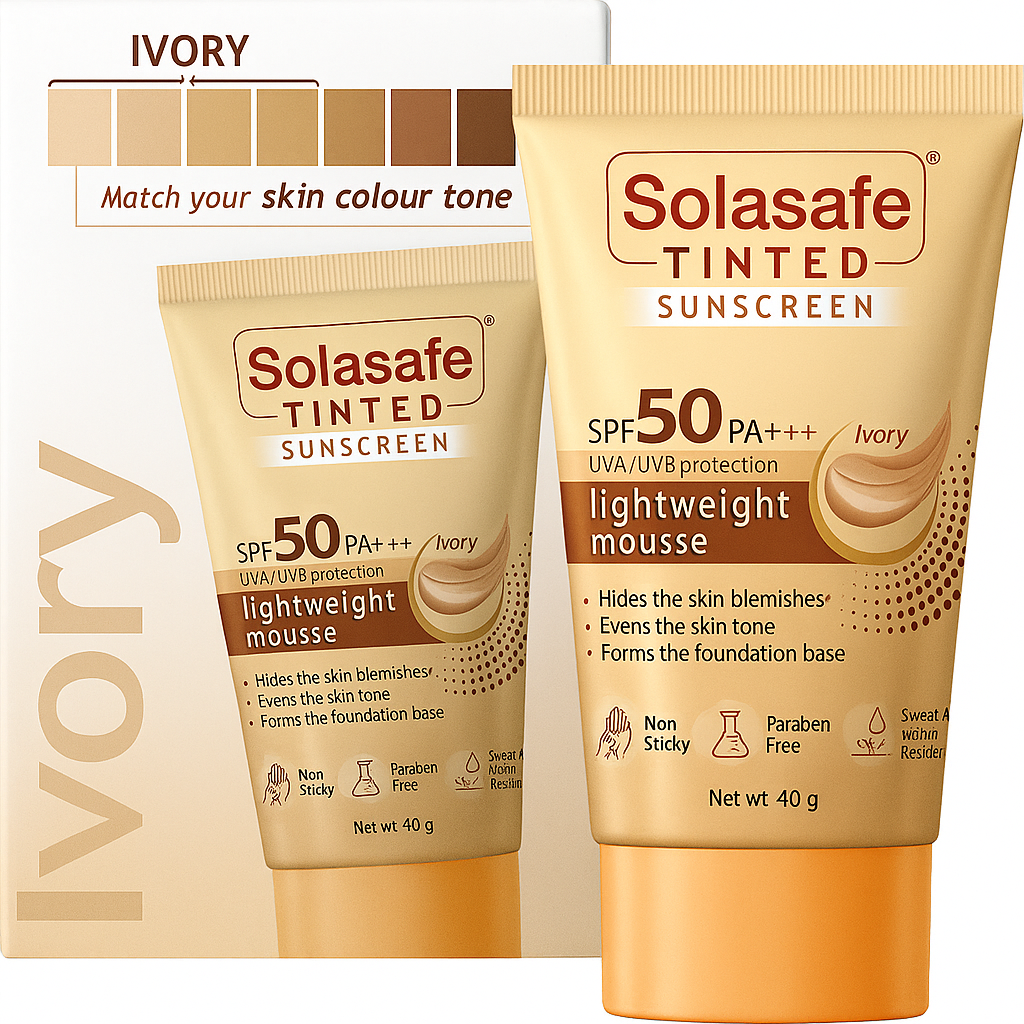 Solasafe Tinted Sunscreen SPF50PA Ivory 40g